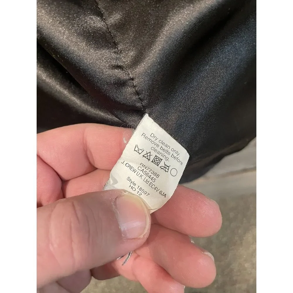 J Crew Majesty Peacoat Gray Wool Blend Stadium Cloth Nello Gori Size 10 - Picture 13 of 13